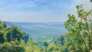 Overview of Metuek river from waterfall